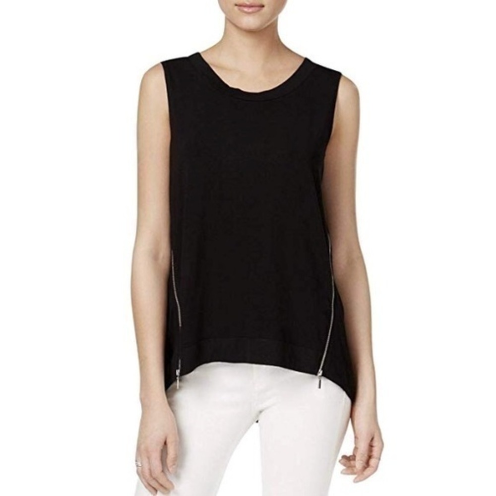 New Women’s Rachel Roy High-Low Zip-Detail Top